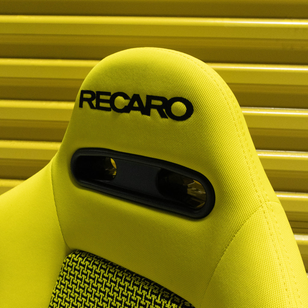 WintraRacing Recaro SR4 yellow racing seat designed for high-performance driving
